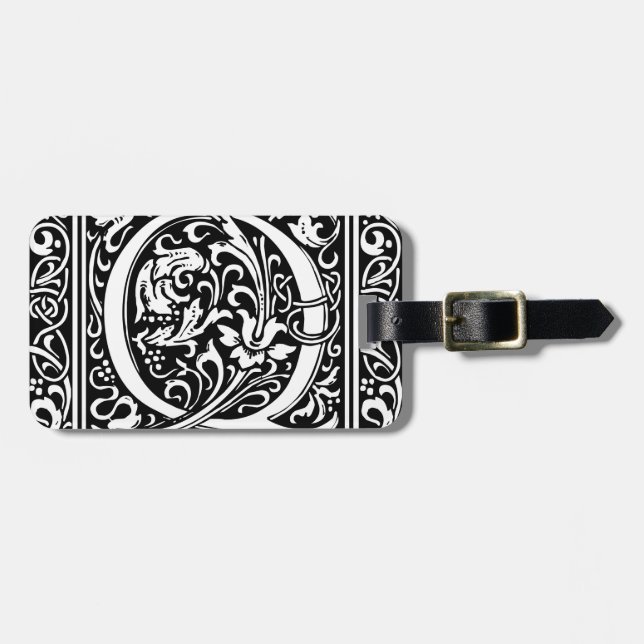 Brev Q Medieval Monogram Art nouveau Bagagebricka (Horisontell Framsida)