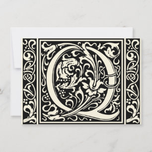 Brev Q Medieval Monogram Art nouveau Inbjudningar