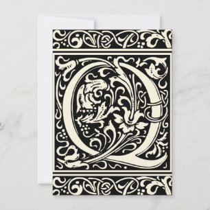 Brev Q Medieval Monogram Art nouveau Inbjudningar