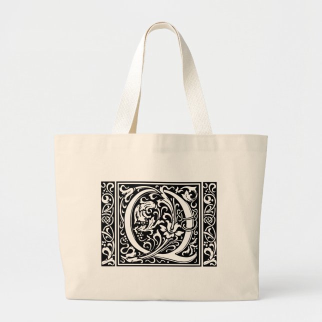 Brev Q Medieval Monogram Art nouveau Jumbo Tygkasse (Framsidan)