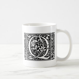 Brev Q Medieval Monogram Art nouveau Kaffemugg