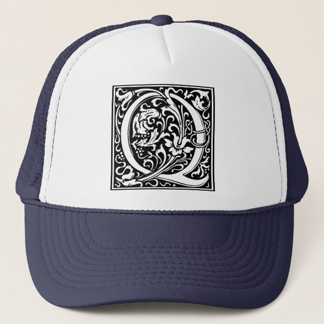Brev Q Medieval Monogram Art nouveau Keps (Framsida)