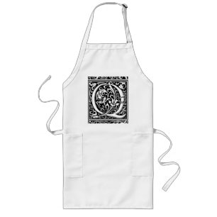 Brev Q Medieval Monogram Art nouveau Långt Förkläde