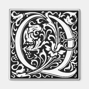 Brev Q Medieval Monogram Art nouveau Magnet