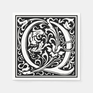 Brev Q Medieval Monogram Art nouveau Pappersservett