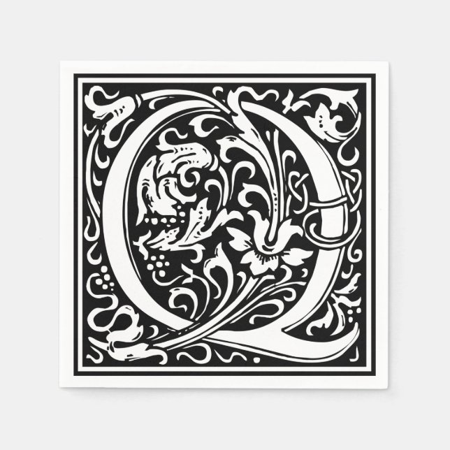 Brev Q Medieval Monogram Art nouveau Pappersservett (Framsidan)