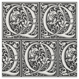 Brev Q Medieval Monogram Art nouveau Tyg