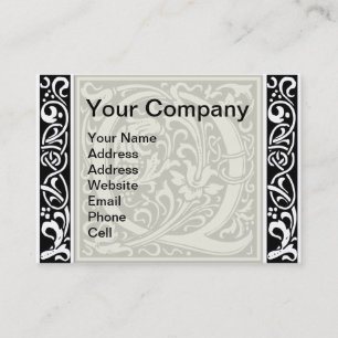 Brev Q Medieval Monogram Art nouveau Visitkort
