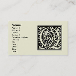 Brev Q Medieval Monogram Art nouveau Visitkort