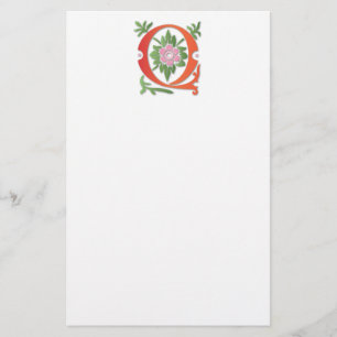 Brev Q Monogram Fleur de lis Brevpapper
