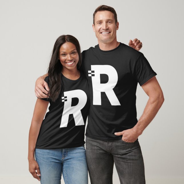 Brev R Alphabet Initial Monogram T Shirt (Unisex)
