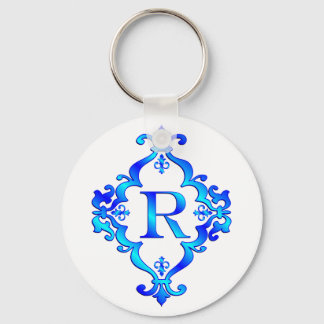 Brev R Blue Nyckelring