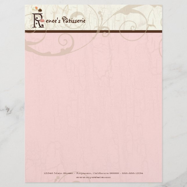 Brev R Cupkaka Business Letterhead Brevhuvud (Framsida)
