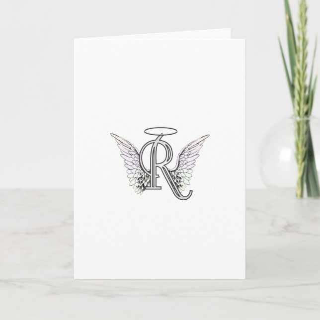 Brev R märka med sina initialer monogramen med Anteckningskort (Framsida)