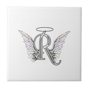 Brev R märka med sina initialer monogramen med Kakelplatta