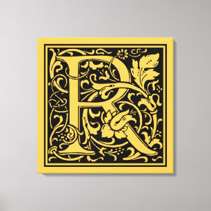 Brev R Medieval Monogram Art nouveau Canvastryck