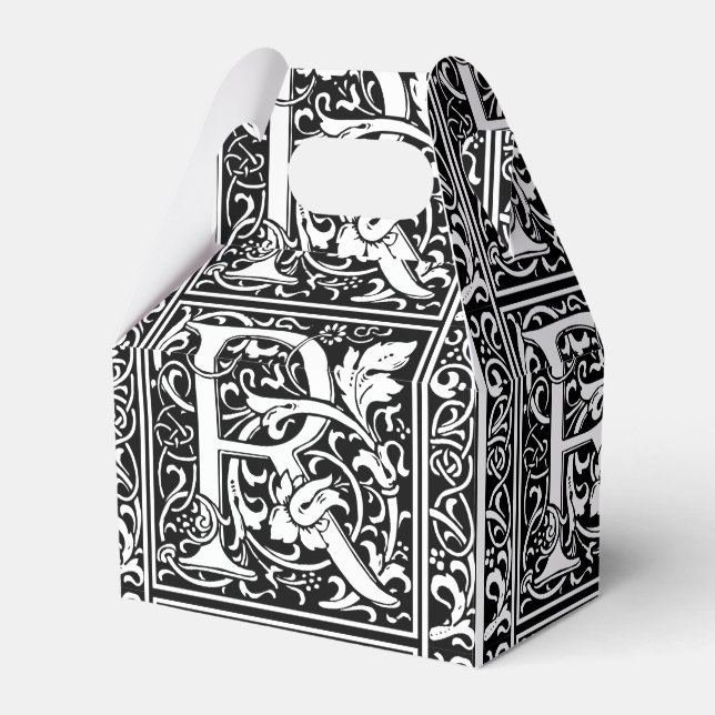 Brev R Medieval Monogram Art nouveau Presentaskar (Framsidan Sidan)