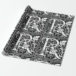 Brev R Medieval Monogram Art nouveau Presentpapper