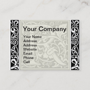 Brev R Medieval Monogram Art nouveau Visitkort