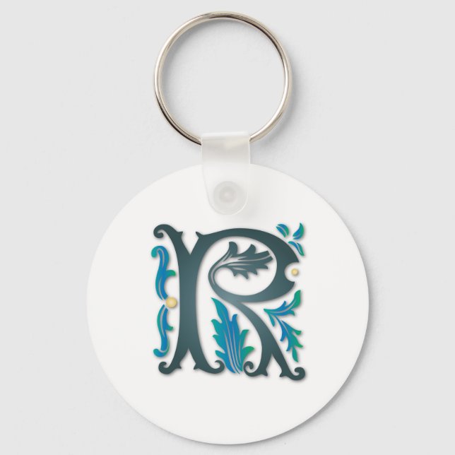 Brev R Monogram Nyckelring (Framsida)