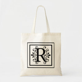 Brev R Monogram Tote Bag Tygkasse