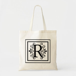 Brev R Monogram Tote Bag Tygkasse