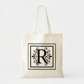 Brev R Monogram Tote Bag Tygkasse