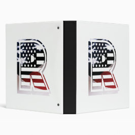 Brev R Monogram USA flagga