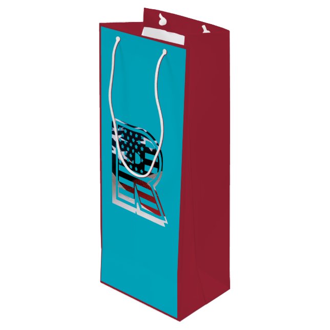 Brev R Monogram USA flagga (Baksidan Vinklad)