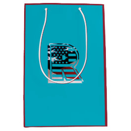 Brev R Monogram USA flagga