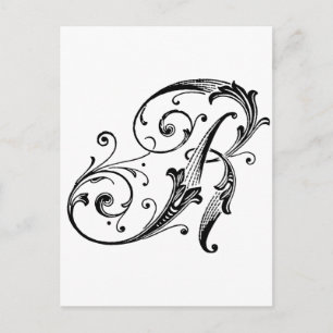 Brev R Monogram Vykort