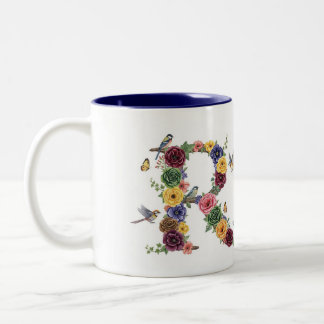 Brev R, Shabby chic av Natasha Us Två-Tonad Mugg