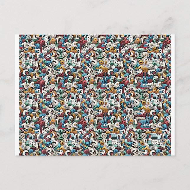 Brev R Stereogram Magic Eye - Inget kuvert Vykort (Framsida)
