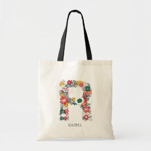 BREV R Whimsique Blommigt Brev Monogram I Tygkasse