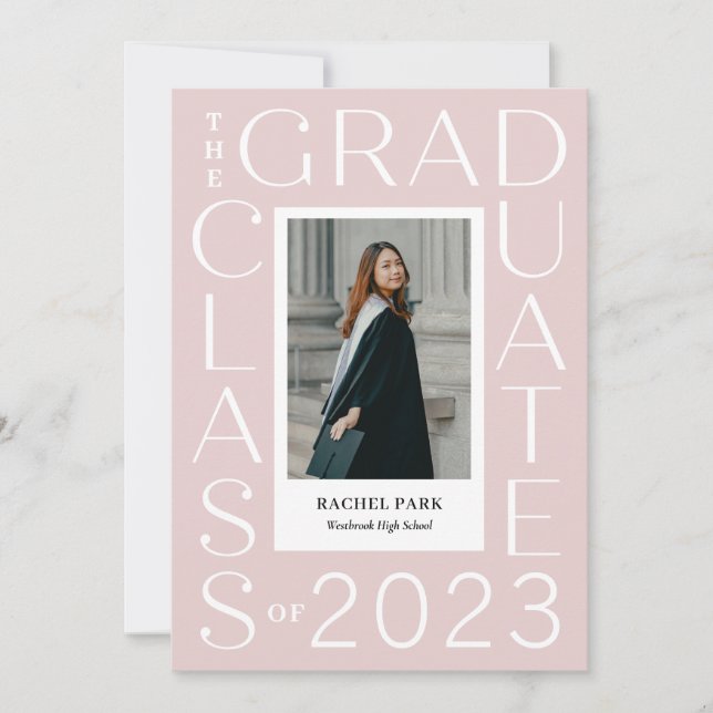 Brev Ram Editable Färg Studenten Inbjudningar (Framsida)