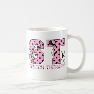 brev rosa och svart polka dots kaffemugg