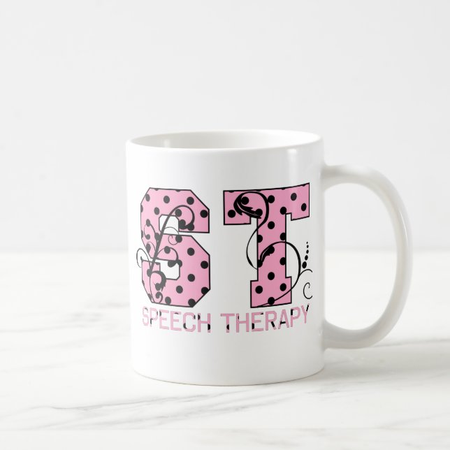 brev rosa och svart polka dots kaffemugg (Höger)