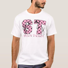 brev rosa och svart polka dots t-shirt