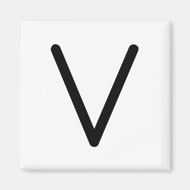 Brev Rubrik "v" Magnet (Framsidan)