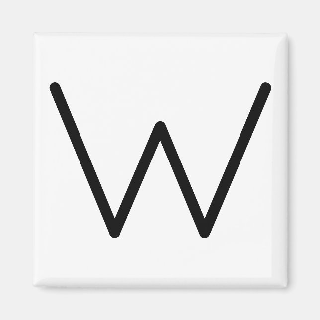 Brev Rubrik "w" Magnet (Framsidan)