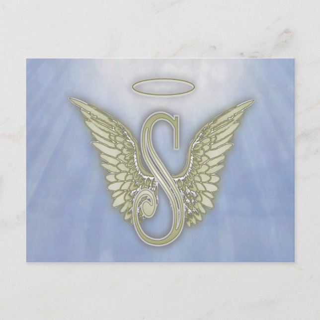 Brev S Angel Monogram Vykort (Framsida)