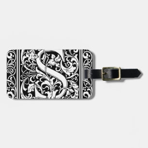 Brev S Medieval Monogram Art nouveau Bagagebricka
