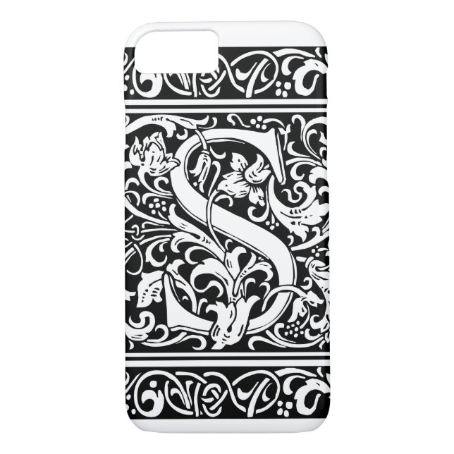 Brev S Medieval Monogram Art nouveau Case-Mate iPhone Skal (Baksida)