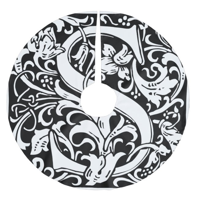 Brev S Medieval Monogram Art nouveau Julgransmatta Borstad Polyester (Framsidan)