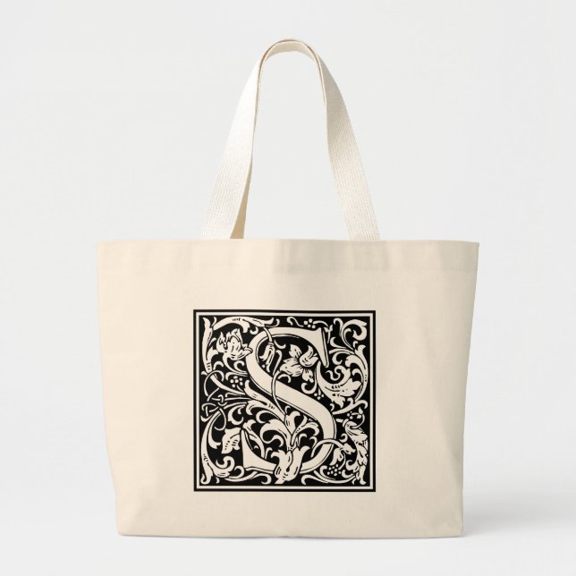 Brev S Medieval Monogram Art nouveau Jumbo Tygkasse (Framsidan)