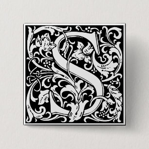Brev S Medieval Monogram Art nouveau Knapp