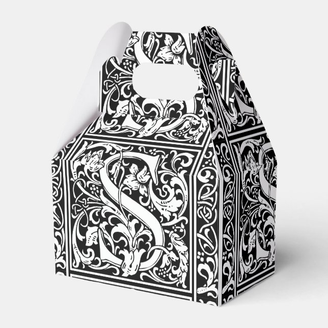 Brev S Medieval Monogram Art nouveau Presentaskar (Framsidan Sidan)