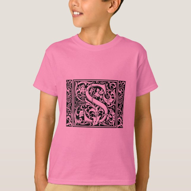 Brev S Medieval Monogram Art nouveau T-shirt (Framsida)