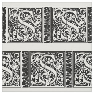 Brev S Medieval Monogram Art nouveau Tyg