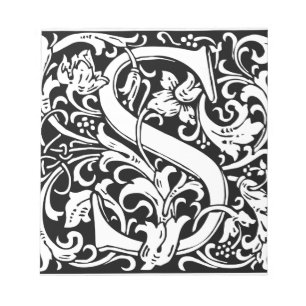 Brev S Medieval Monogram Vintage Inledande Anteckningsblock